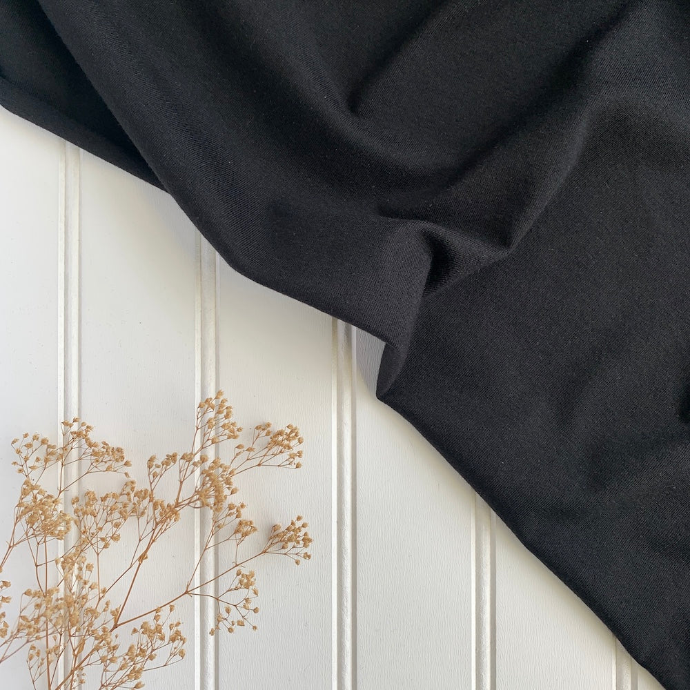 Cotton Modal Jersey Knit - Black – Maker's Fabric