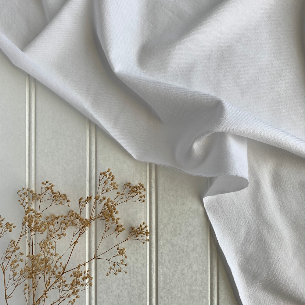 Cotton Modal Jersey Knit - White – Maker's Fabric