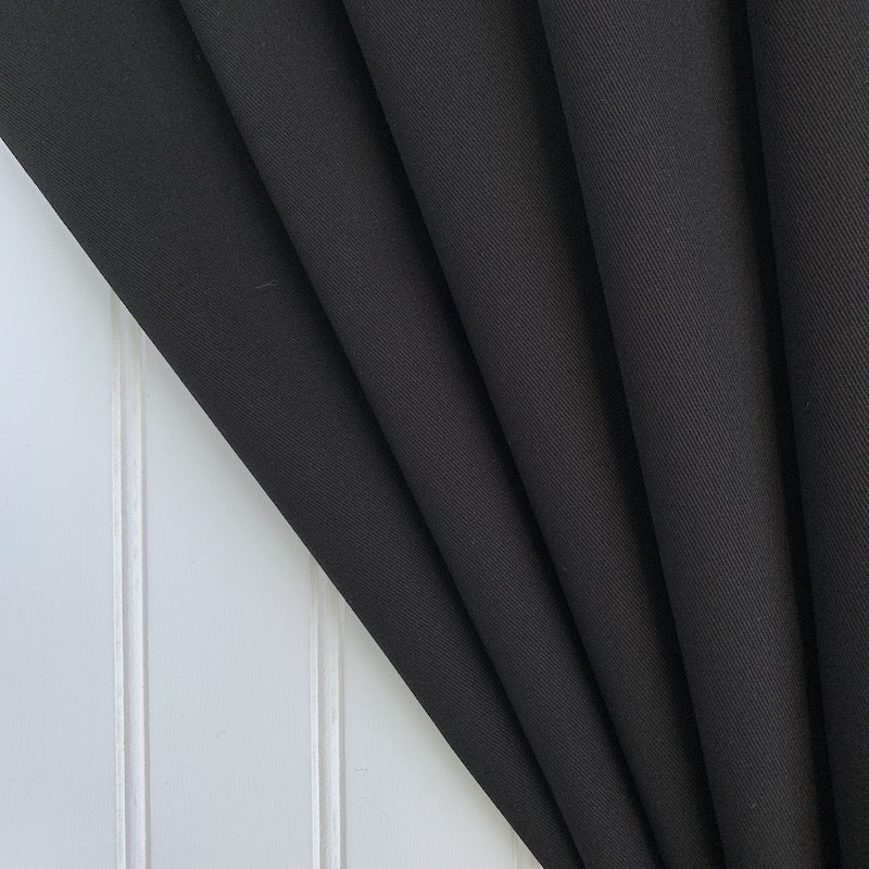 Softened Japanese Cotton Chino Twill Licorice Black Maker's Fabric