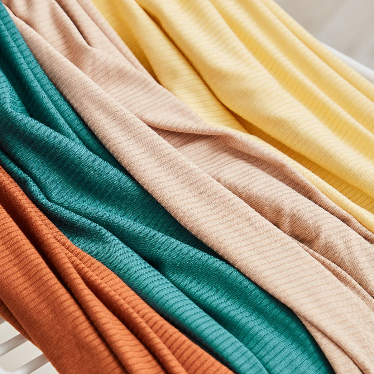 TENCEL™ Modal Derby Ribbed Jersey Warm Sand Maker's Fabric