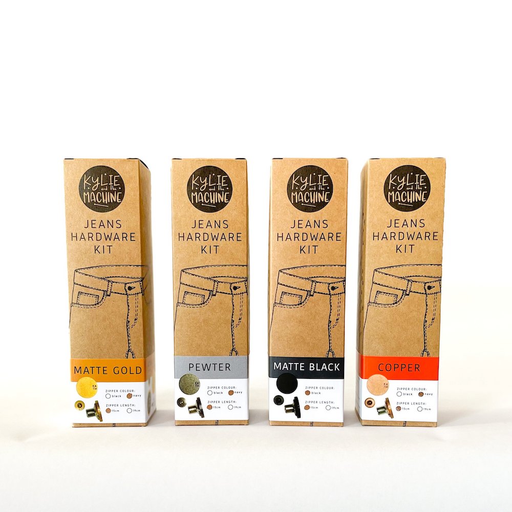 Kylie and the Machine Jeans Hardware Kit Pewter Maker's Fabric