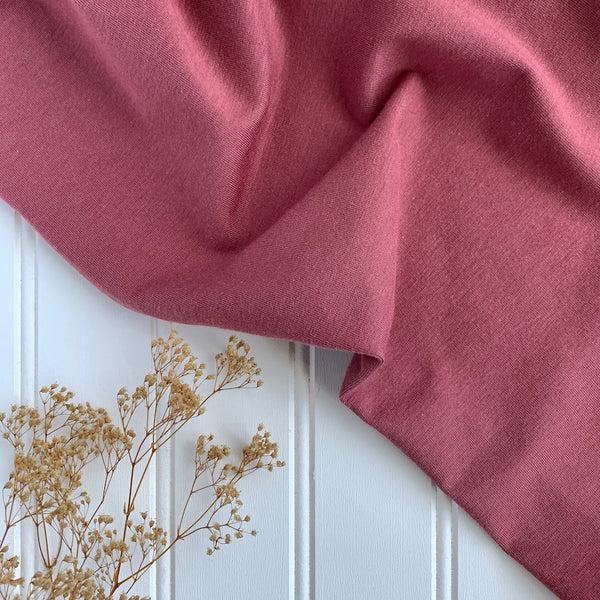 *REMNANT* Cotton Modal Jersey Knit - Dusty Rose (1.02 yards)