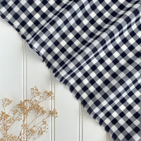 Sparkly Japanese Cotton Gingham - Navy Blue