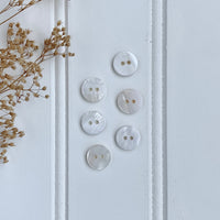 1/2" Opalescent Shell Button - Milky White