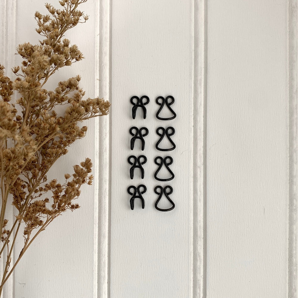 Coat Hooks & Eyes Black Maker's Fabric