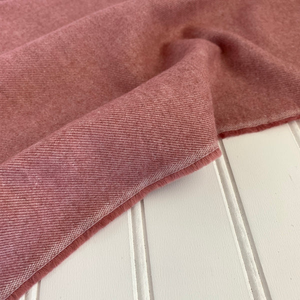 Organic Brushed Cotton Yak Wool Twill Flannel - Dusty Pink