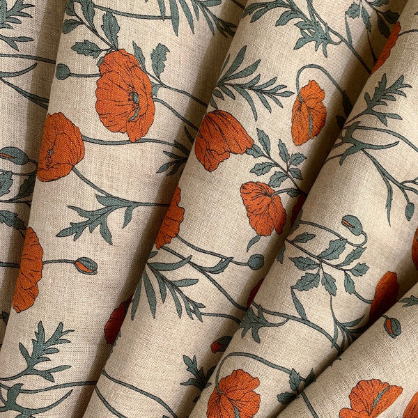 California Poppies Linen - Orange