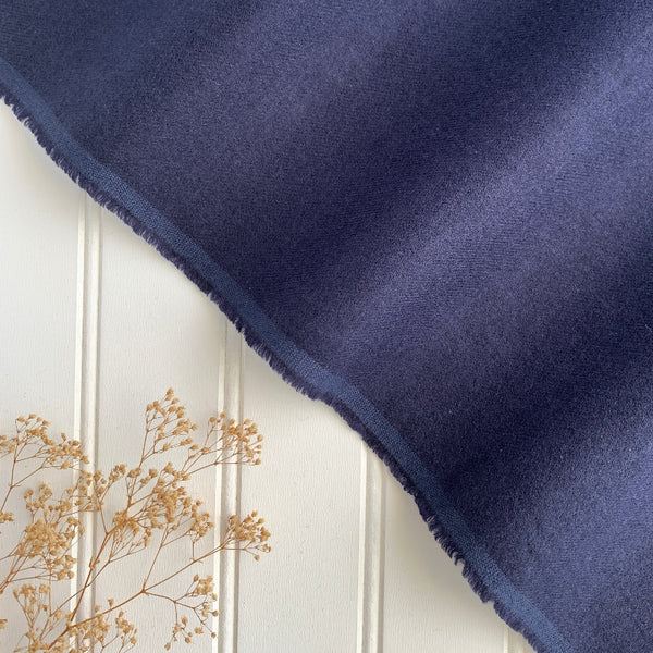 Japanese Brushed Linen Twill - Navy Blue