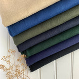 Japanese Brushed Linen Twill - Navy Blue
