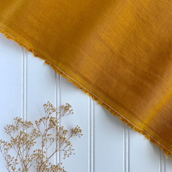 Japanese Washed Midweight Linen (Soft) - Gold Ochre