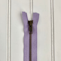 YKK Metal Jacket Zipper - Lavender & Antique Gold