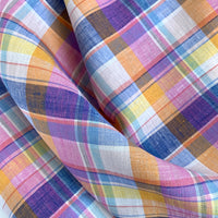 Yarn Dyed French Linen - Multicolored Plaid