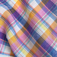 Yarn Dyed French Linen - Multicolored Plaid