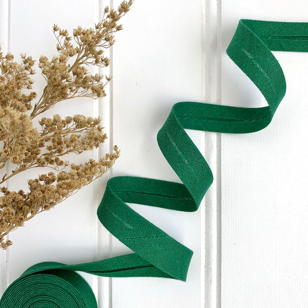 Linen Cotton Bias Tape - Pine Green