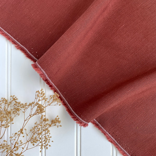 Lyocell Linen Slub Woven - Red Clay