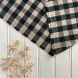Organic Brushed Cotton Yak Wool Twill Flannel - Black Gingham