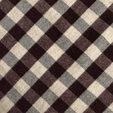 Organic Brushed Cotton Yak Wool Twill Flannel - Brown Gingham