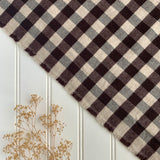 Organic Brushed Cotton Yak Wool Twill Flannel - Brown Gingham