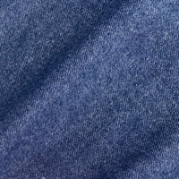Organic Brushed Cotton Yak Wool Twill Flannel - Dark Blue Denim
