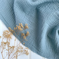 Organic Cotton Double Gauze - Dusty Blue