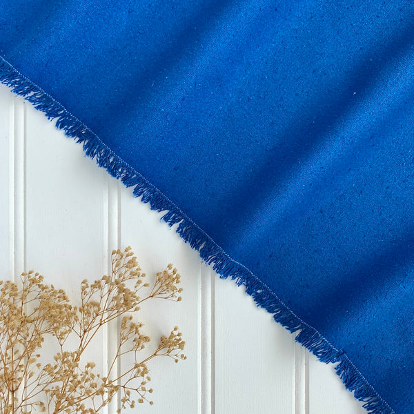 Raw Silk Noil - Electric Blue