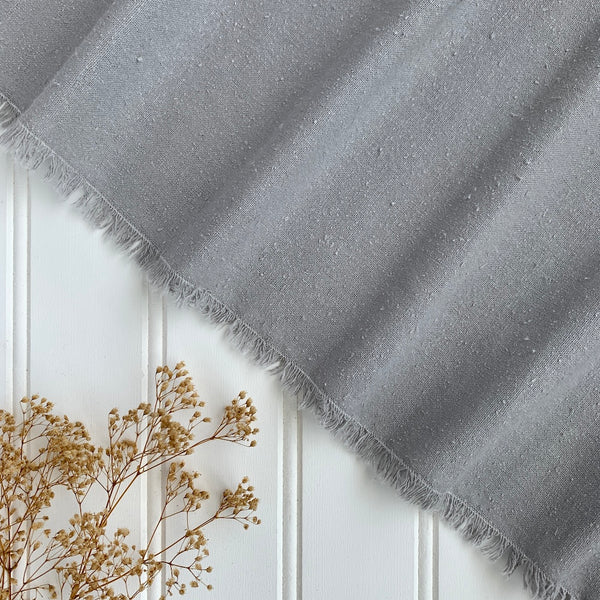 Raw Silk Noil - Pewter Gray
