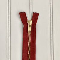 YKK Metal Jacket Zipper - Rust & Gold