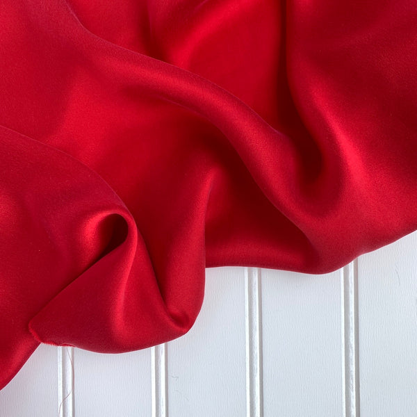 Silk Charmeuse (16mm) - Fire Gem Red