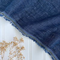 Softened Linen Gauze - Navy Blue