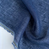 Softened Linen Gauze - Navy Blue