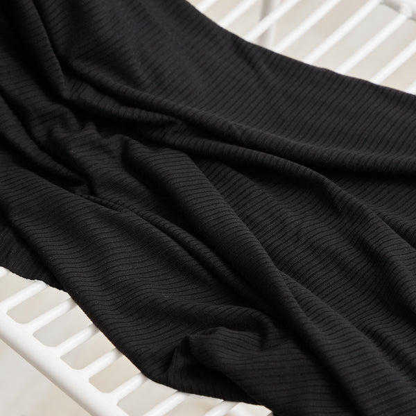 TENCEL™ Modal Derby Ribbed Jersey - Black