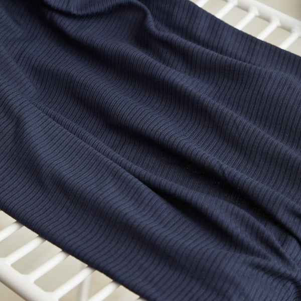 TENCEL™ Modal Derby Ribbed Jersey - Dark Navy – Maker's Fabric