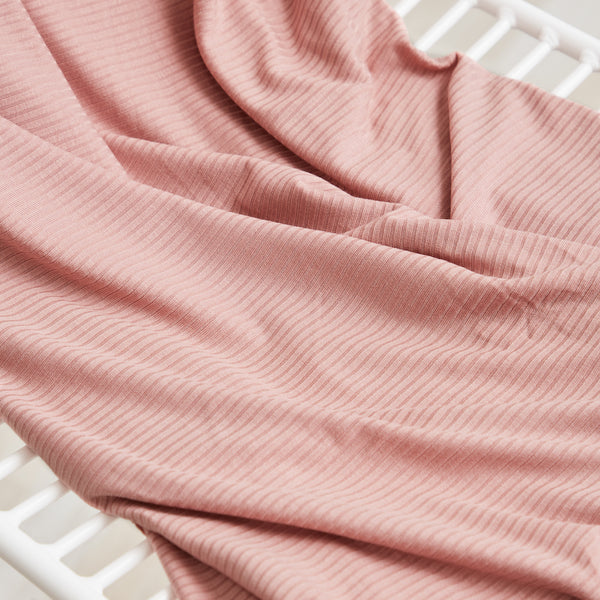 TENCEL™ Modal Derby Ribbed Jersey - Petal Pink