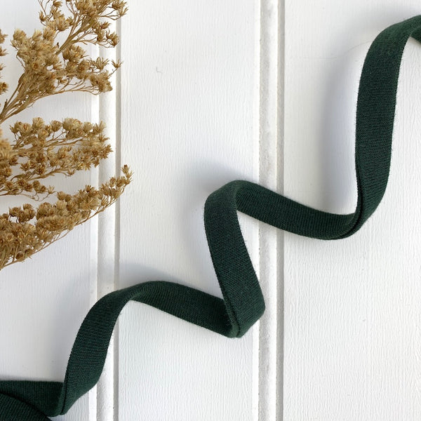 Cotton Knit Bias Tape - Forest Green