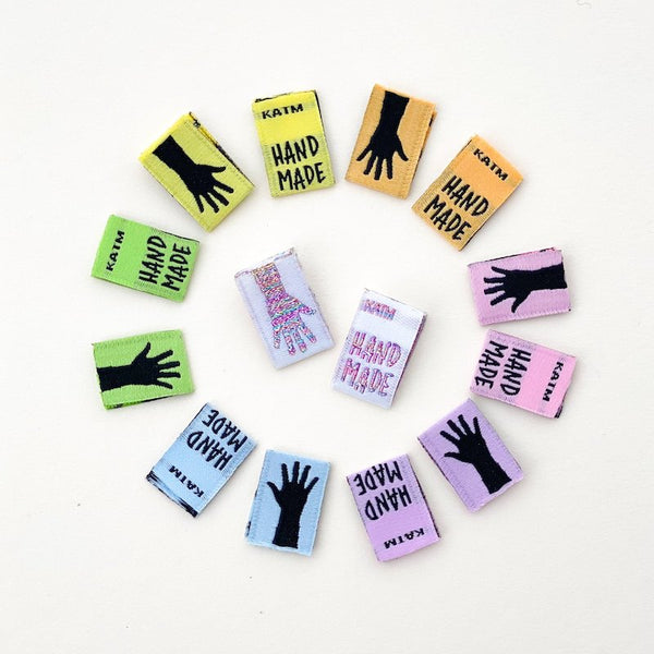 Kylie and the Machine - Rainbow Mini Hands Woven Sewing Labels