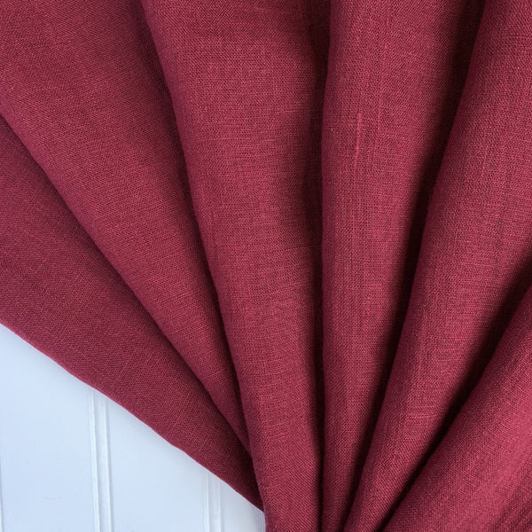 cranberry red washed linen
