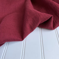 cranberry red washed linen