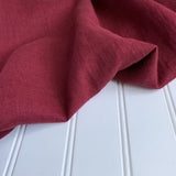 cranberry red washed linen