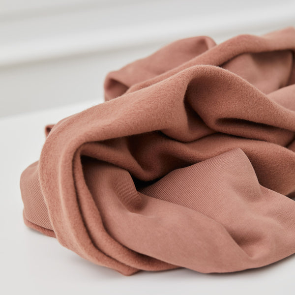 Organic Basic Brushed Sweatshirt Fleece - Old Rose