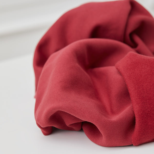 Organic Basic Brushed Sweatshirt Fleece - Red