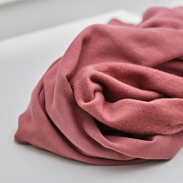 Organic Basic Brushed Sweatshirt Fleece - Rosewood