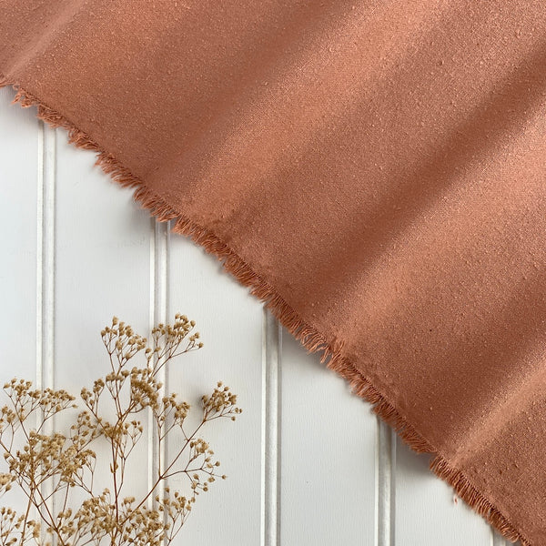 Raw Silk Noil - Cloud Peach