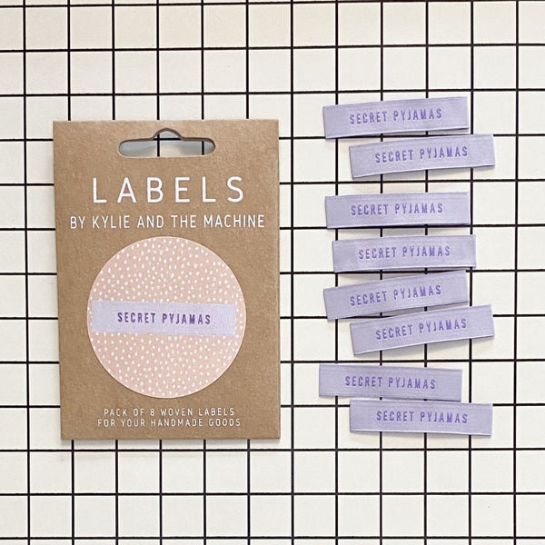 Kylie and the Machine - SECRET PYJAMAS Woven Sewing Labels